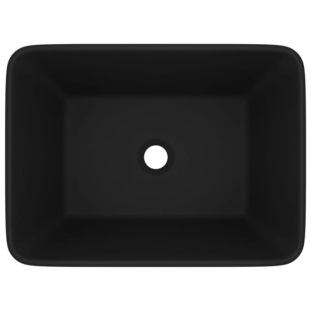 vidaXL Луксозна мивка, матово черна, 41x30x12 см, керамика