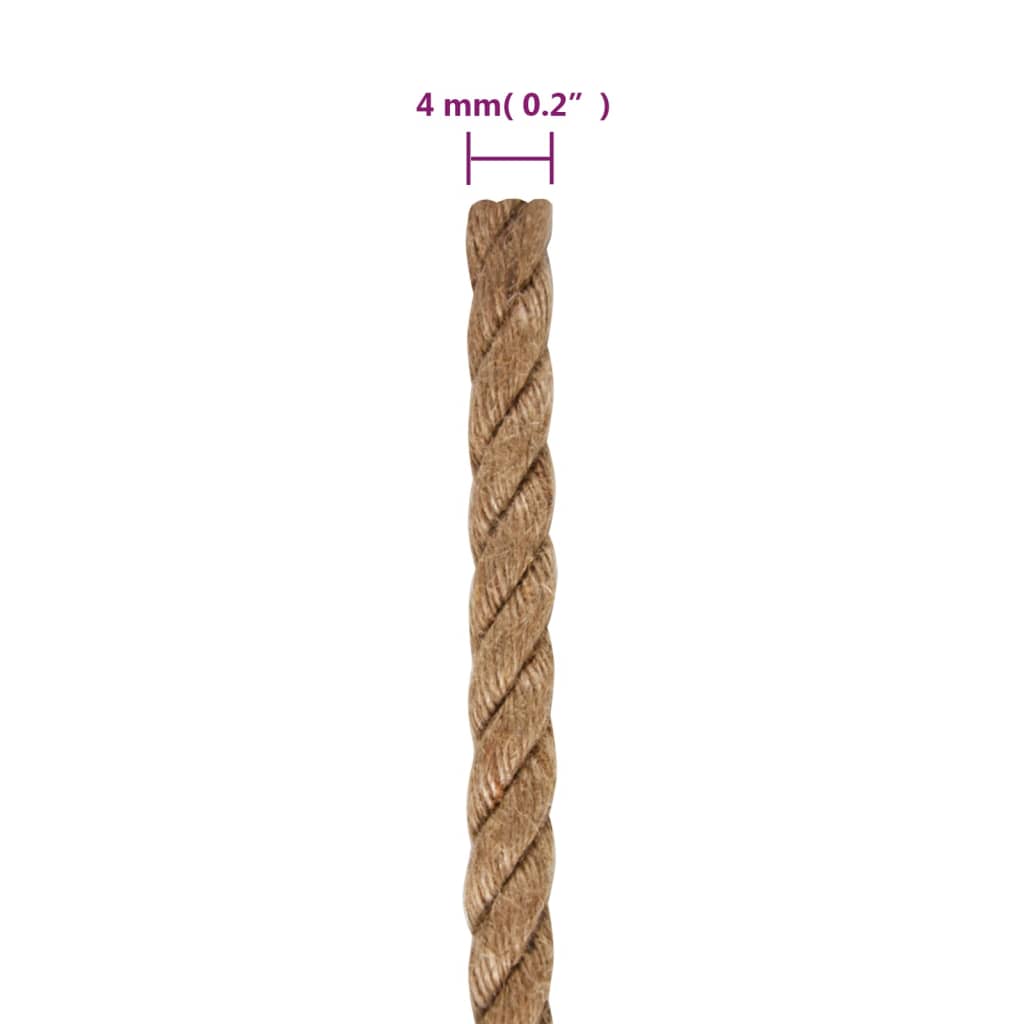 vidaXL Въже от юта, 250 м дължина, 4 мм дебелина