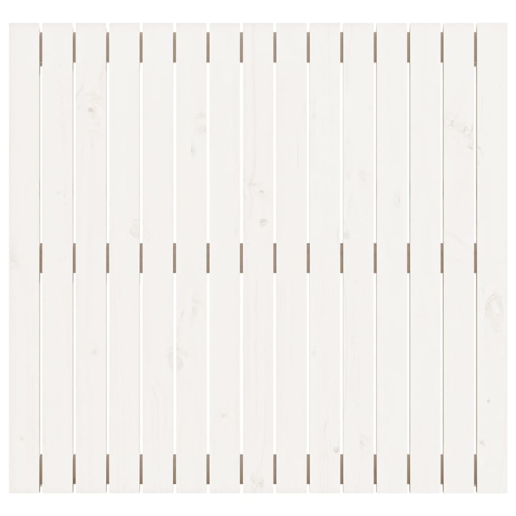 vidaXL Стенна табла за спалня, бяла, 95,5x3x90 см, борово дърво масив