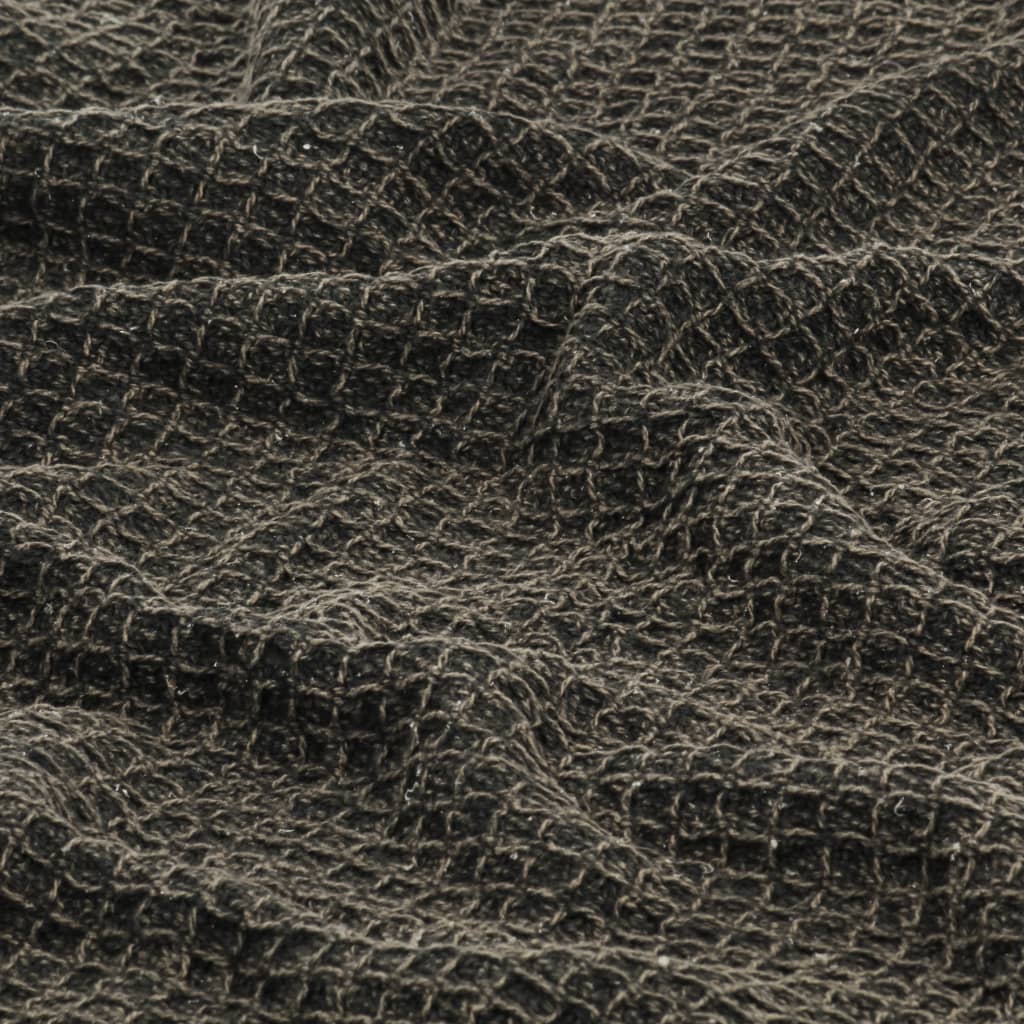 vidaXL Декоративно одеяло, памук, 125x150 см, антрацит/кафяво