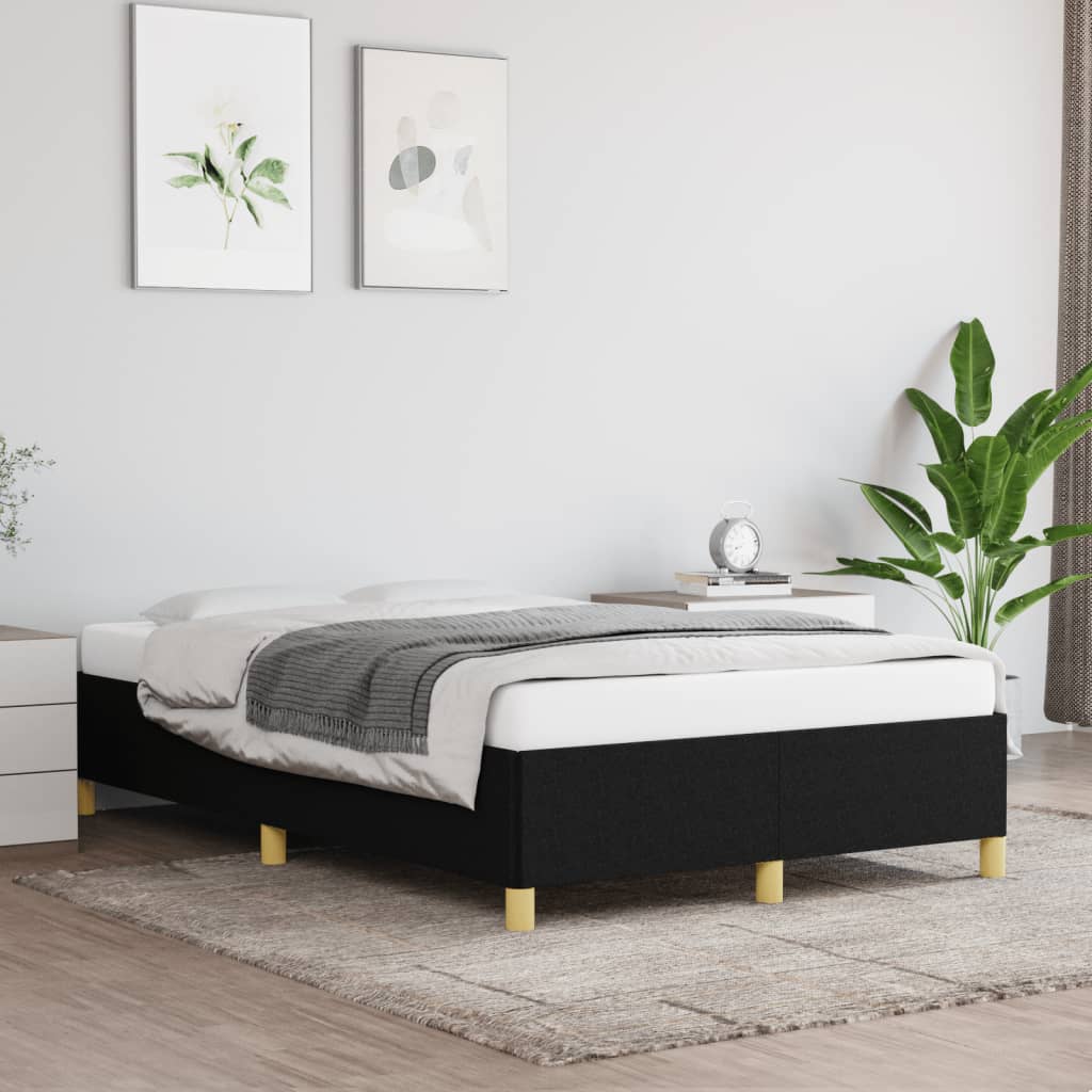 vidaXL Рамка за легло, черна, 120x190 см, текстил