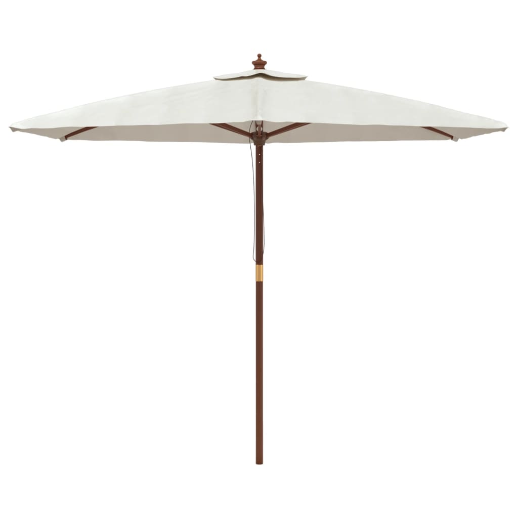 vidaXL Градински чадър с дървен прът, пясъчен цвят, 299x240 см