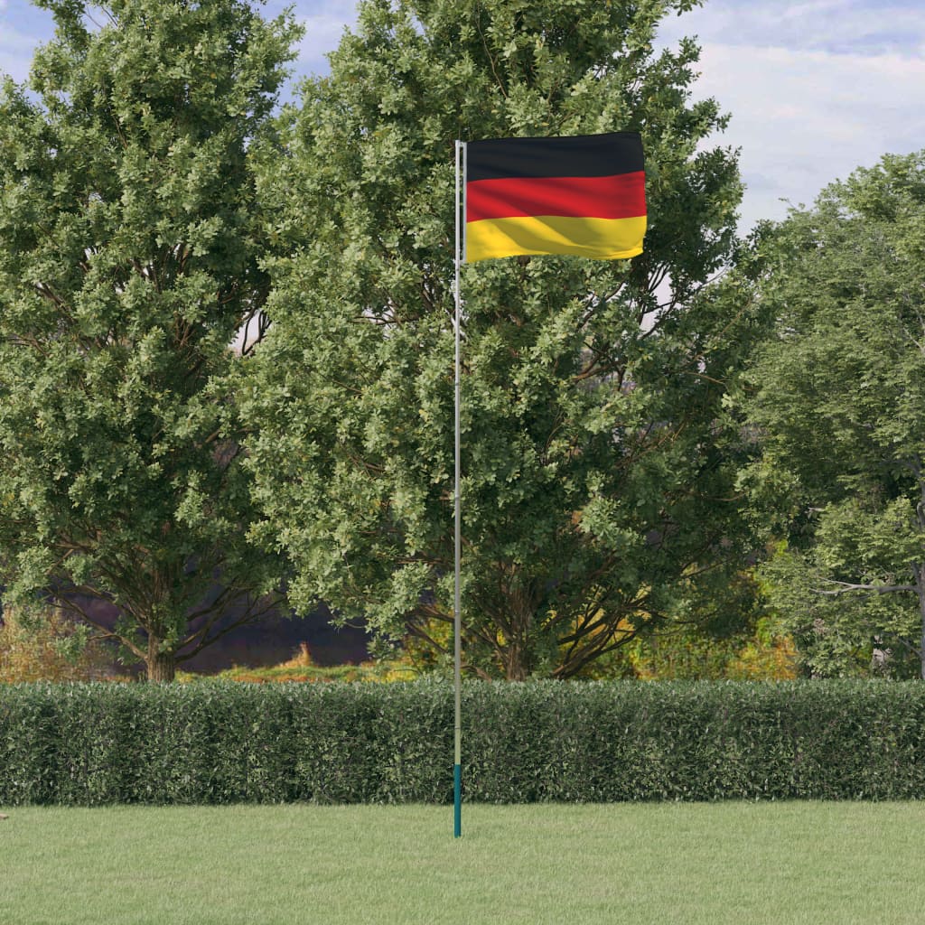 vidaXL Флаг на Германия и стълб 5,55 м алуминий