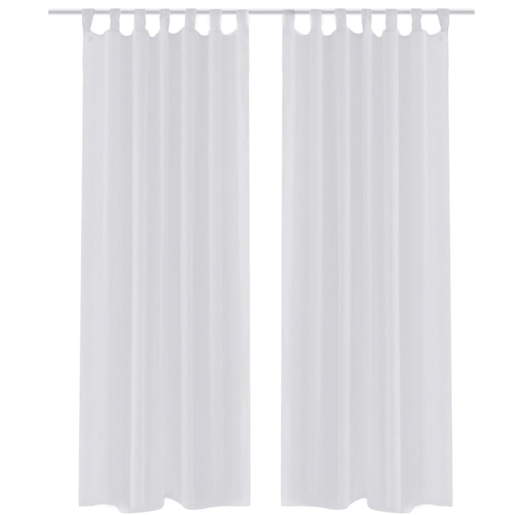 Бели прозрачни завеси 140 х 245 см – 2 броя