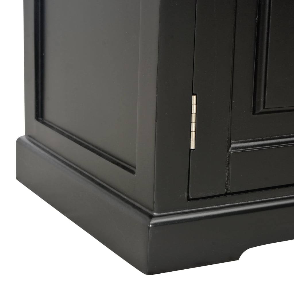 vidaXL ТВ шкаф, черен, 90x30x40 cм, дърво
