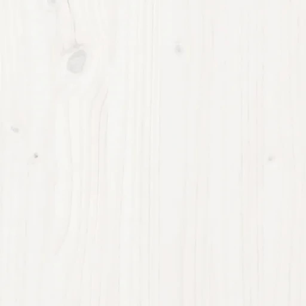 vidaXL Висок шкаф, бял, 110,5x35x117 см, борово дърво масив