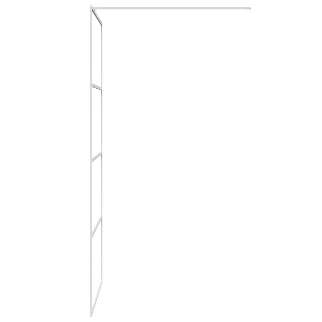 vidaXL Параван за баня, бял, 90x195 см, прозрачно ESG стъкло