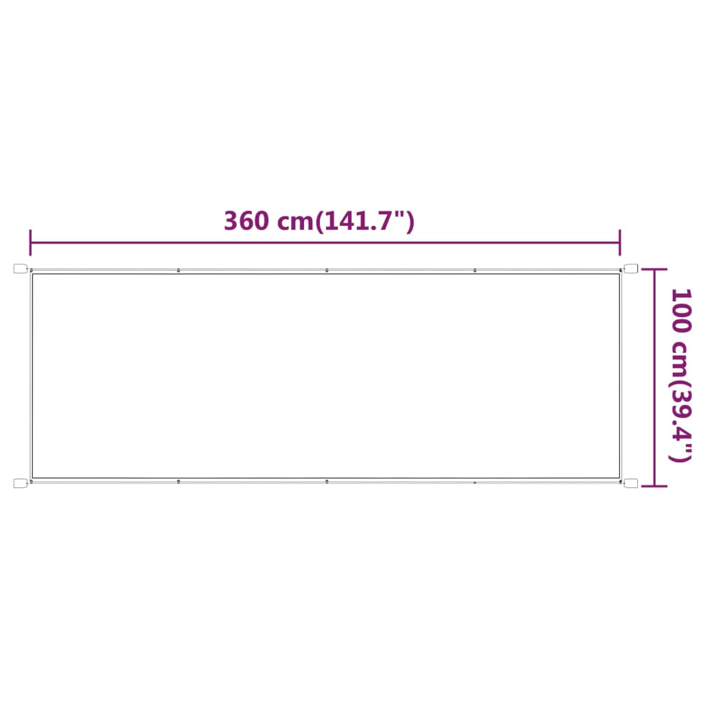 vidaXL Вертикален сенник, бежов, 100x360 см, оксфорд плат
