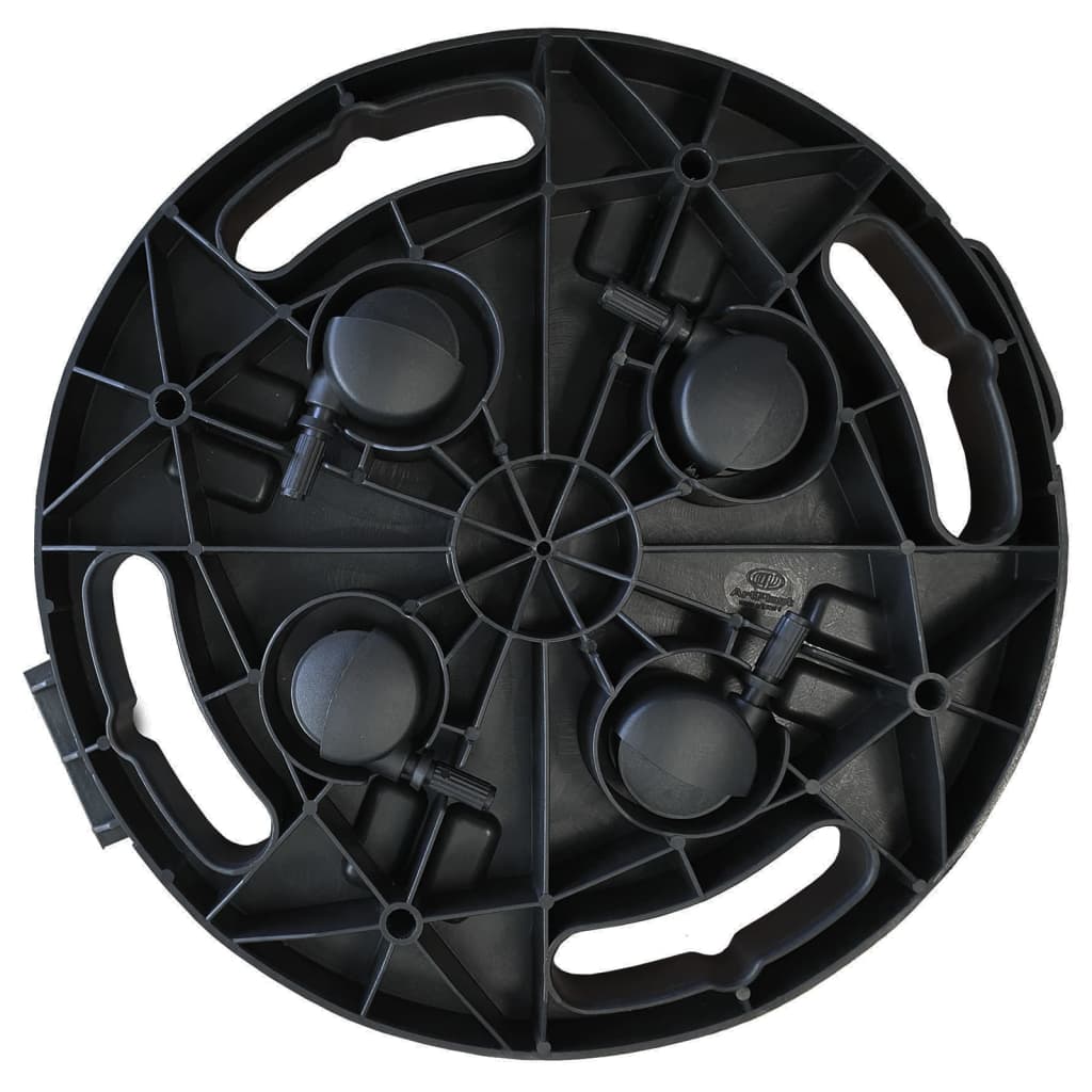 vidaXL Поставки за цветя с колелца 3 бр диаметър 30 см черни 170 кг