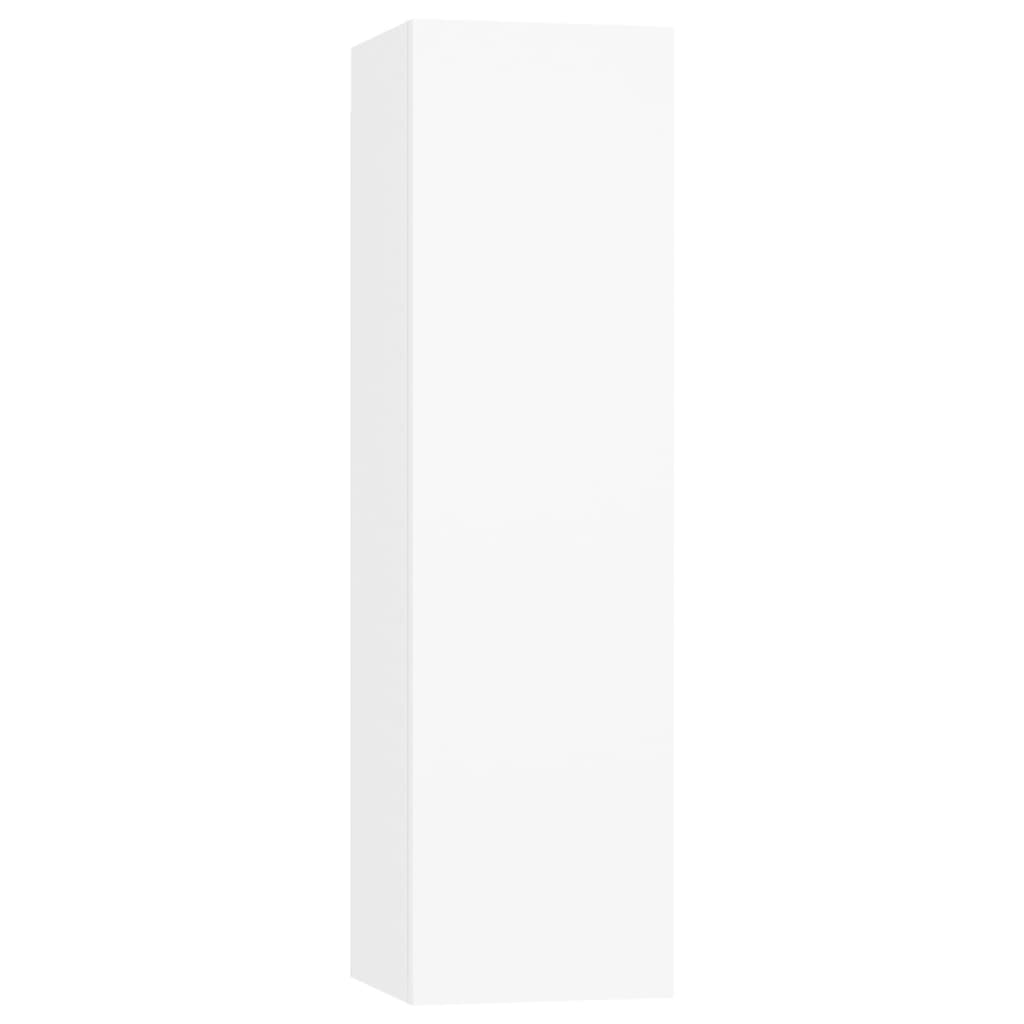vidaXL ТВ шкафове, 4 бр, бели, 30,5x30x110 см, ПДЧ