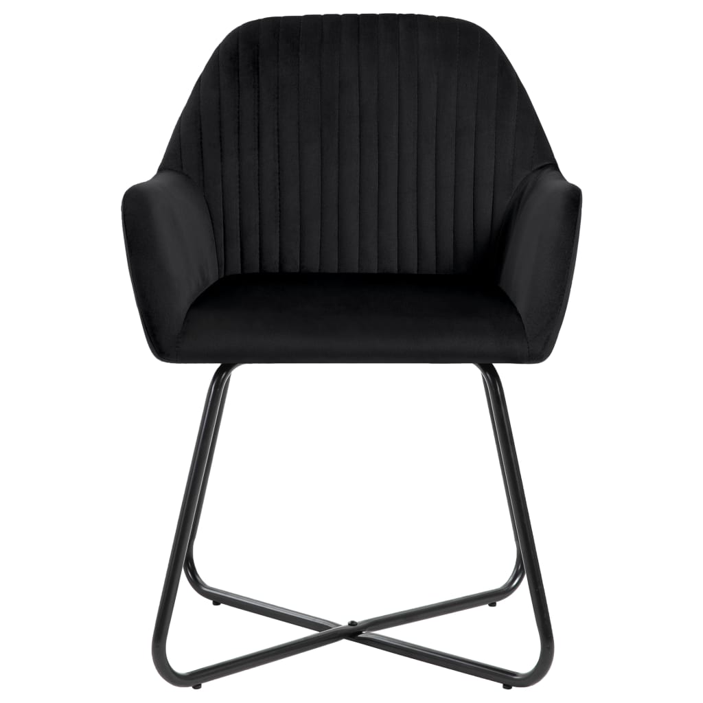 vidaXL Трапезни столове, 4 бр, черни, кадифе