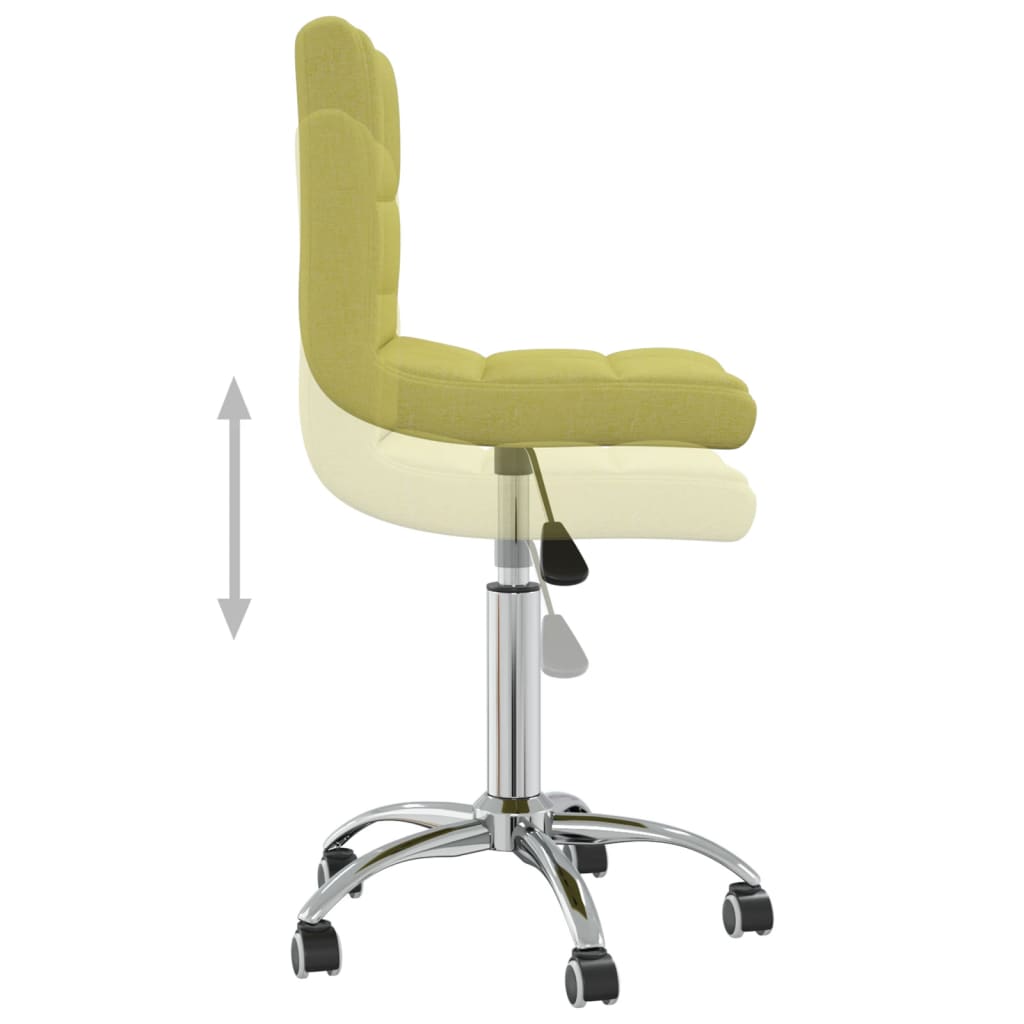 vidaXL Въртящи се трапезни столове, 2 бр, зелени, текстил