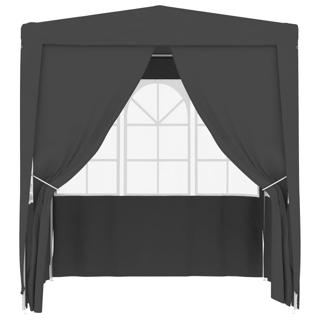 vidaXL Професионална парти шатра със стени 2x2 м антрацит 90 г/м²