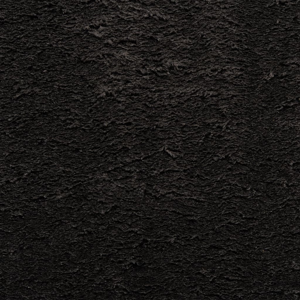 vidaXL Килим HUARTE с къс косъм, мек и миещ се, черен, 60x110 см
