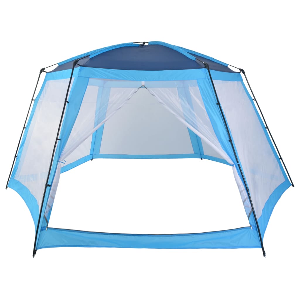vidaXL Палатка за басейн, текстил, 590x520x250 см, синя