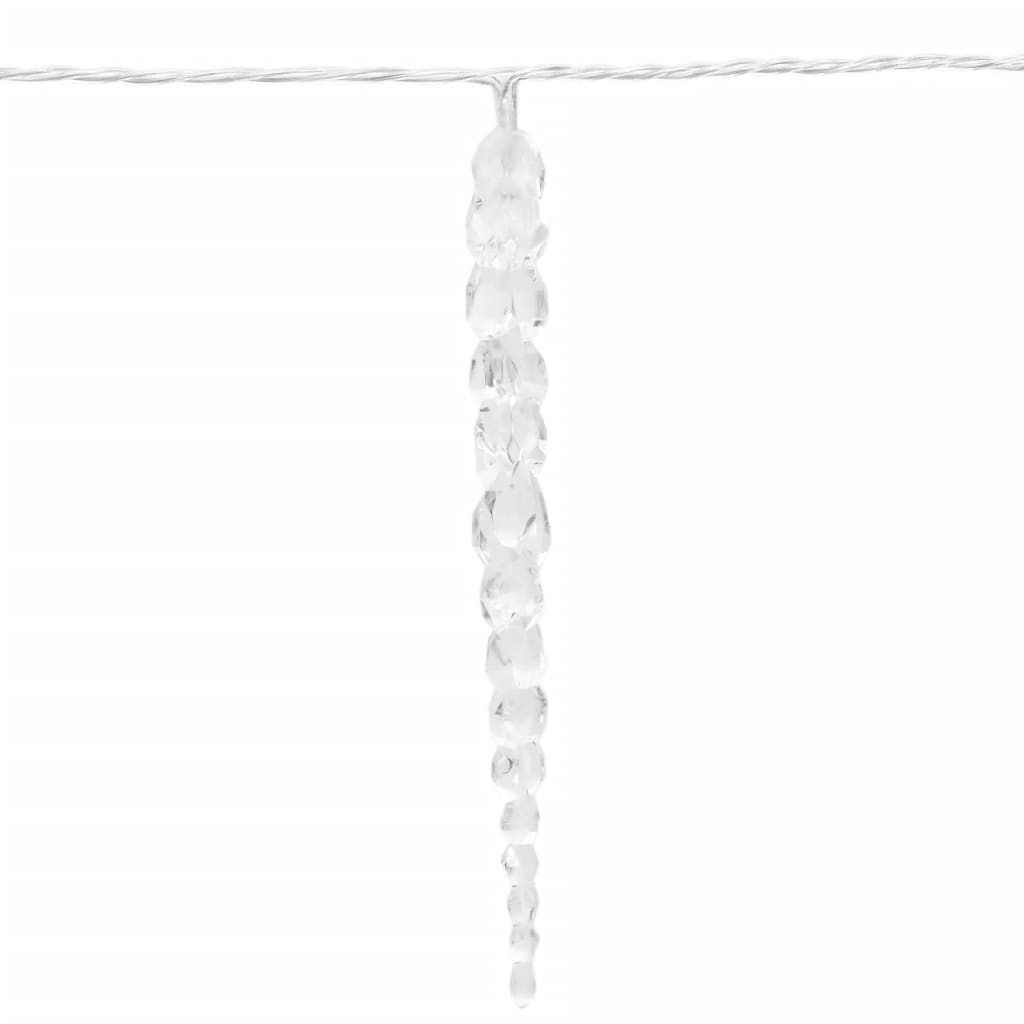 vidaXL Коледни лампи ледени висулки 100 LED топло бяло 10 м акрил PVC