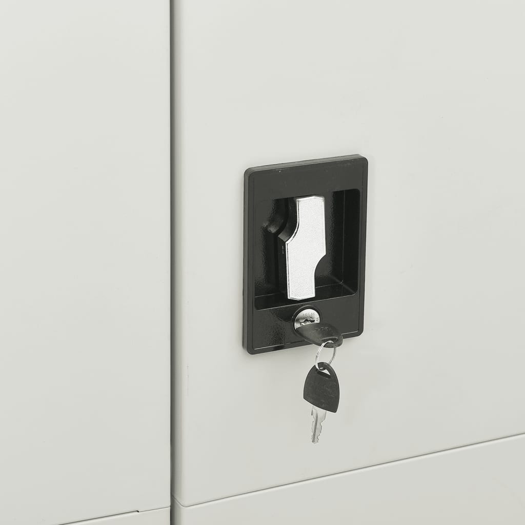 vidaXL Заключващ се шкаф, светлосив, 90x40x180 см, стомана