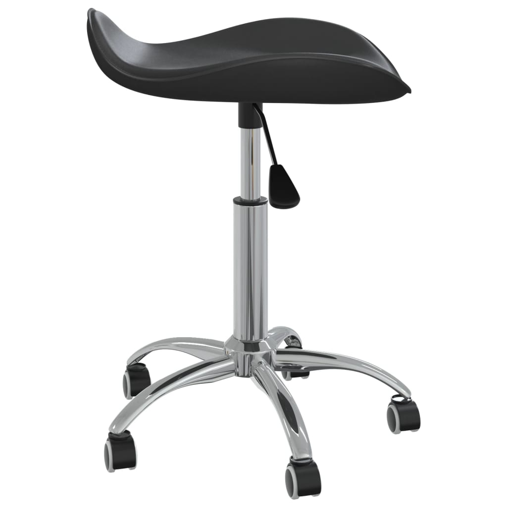 vidaXL Въртящ се трапезен стол, черен, изкуствена кожа