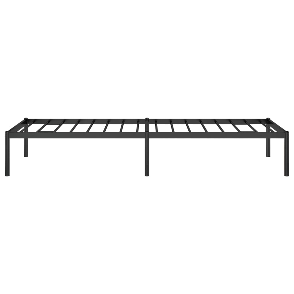 vidaXL Метална рамка за легло, черна, 75x190 см