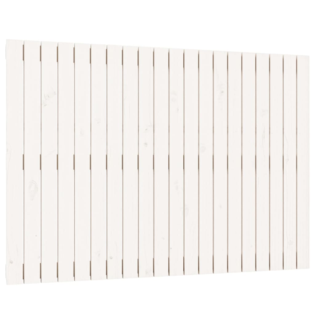 vidaXL Стенна табла за спалня, бяла, 127,5x3x90 см, борово дърво масив