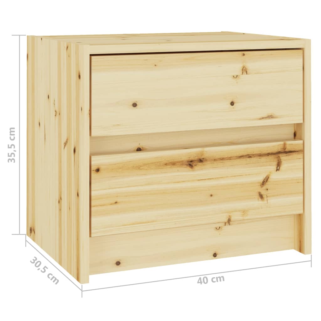 vidaXL Нощни шкафчета, 2 бр, 40x30,5x35,5 см, ела масив