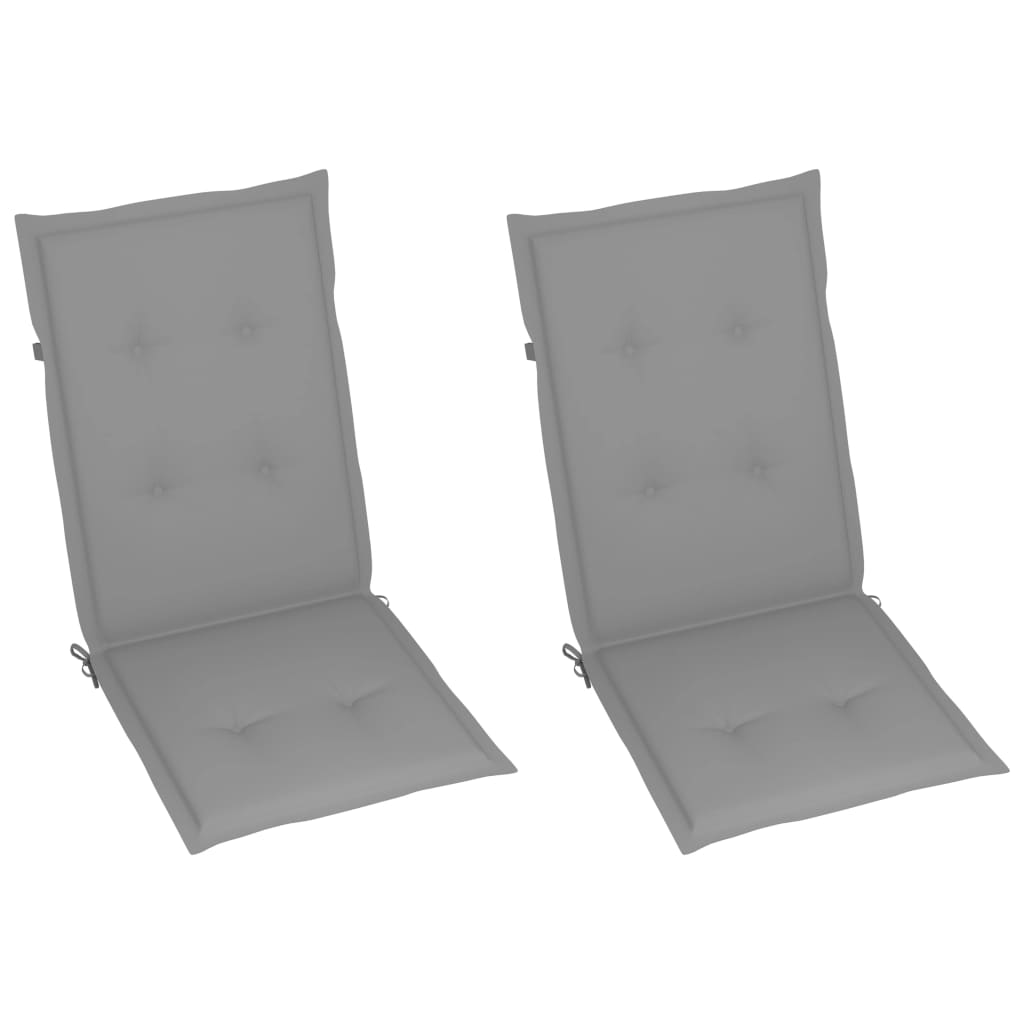 vidaXL Градински накланящи се столове 2 бр с възглавници акация масив