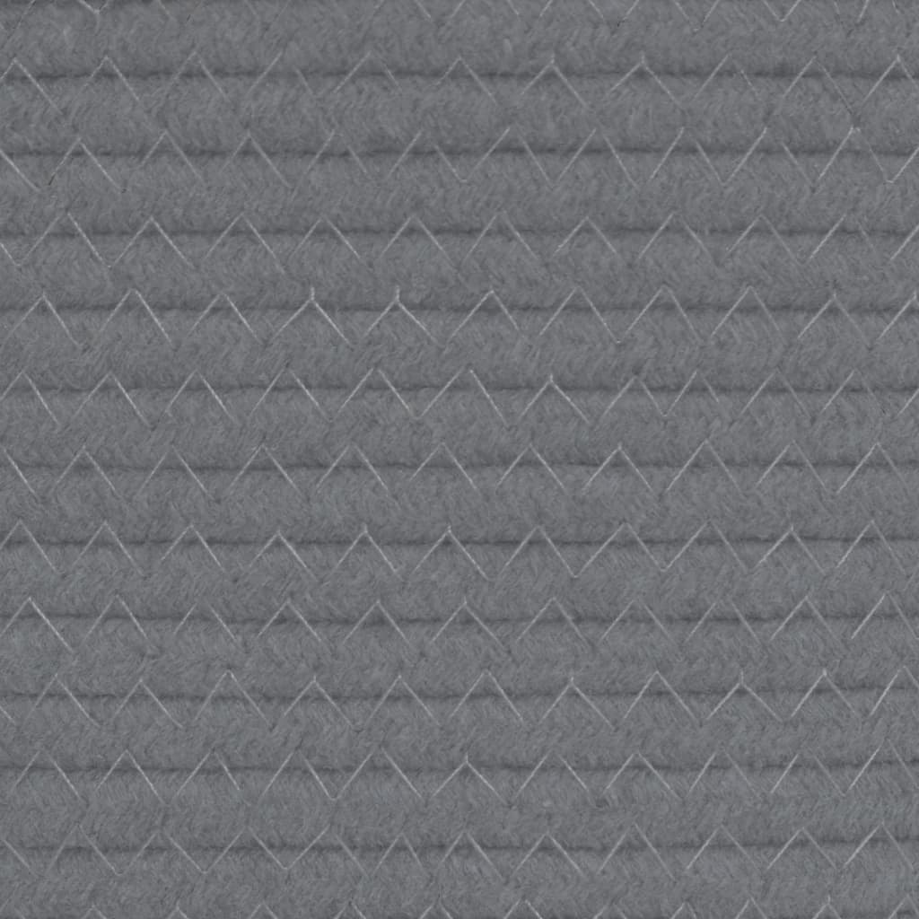 vidaXL Кош за съхранение, сиво и бяло, Ø43x38 см, памук