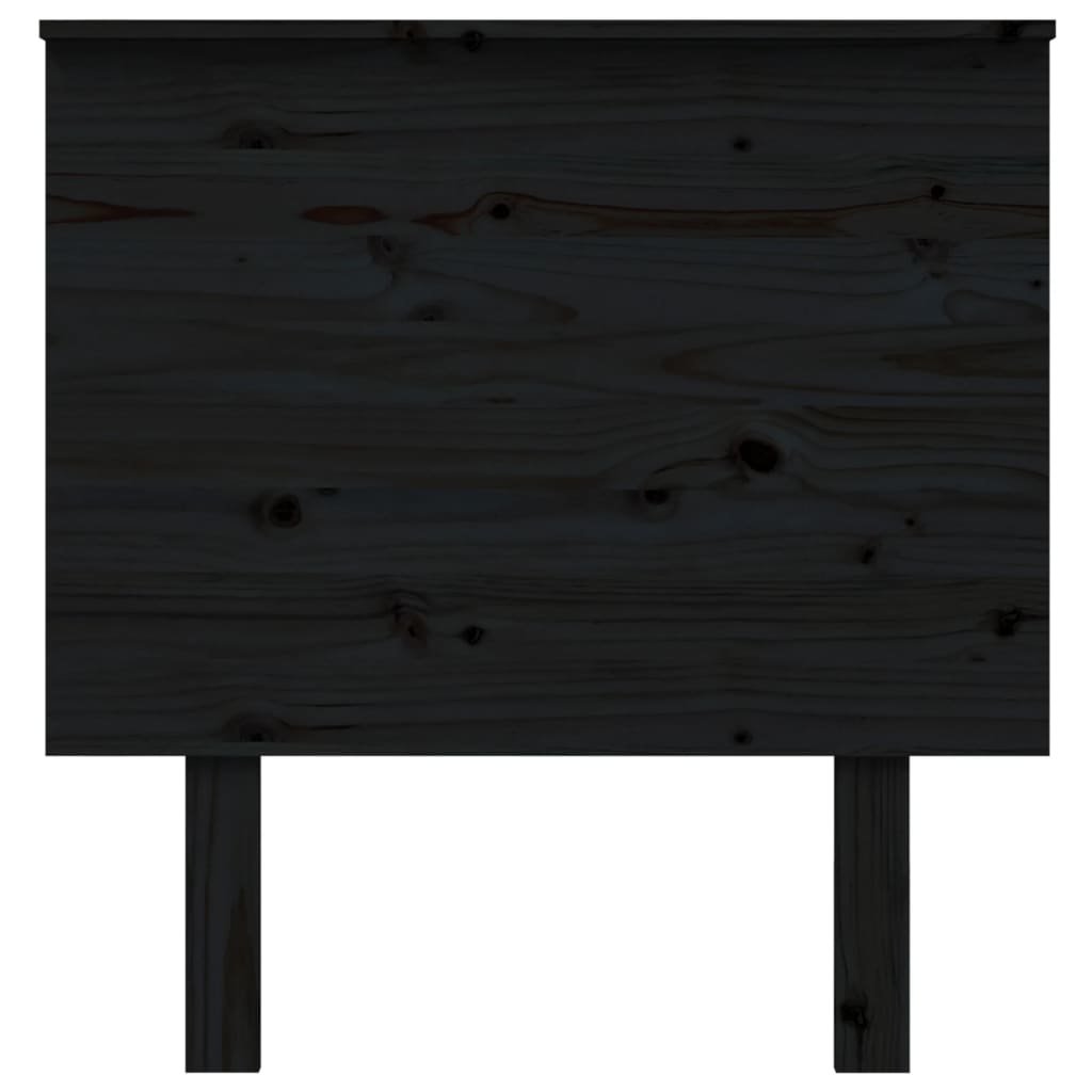 vidaXL Горна табла за легло, черна, 79x6x82,5 см, бор масив
