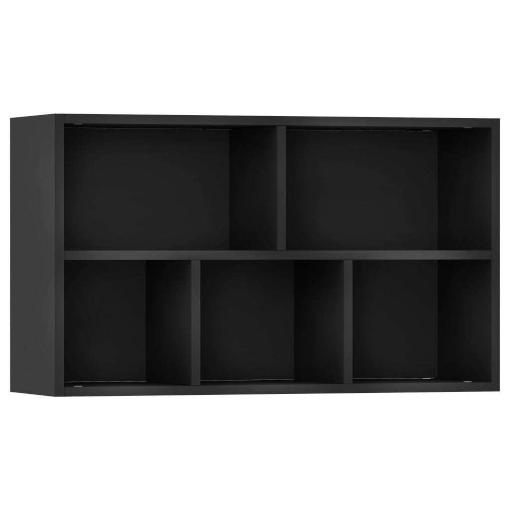 vidaXL Библиотека/бюфет, черна, 50x25x80 см, ПДЧ