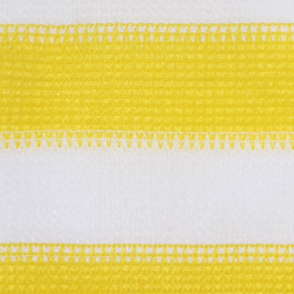 vidaXL Балконски параван, жълто и бяло, 120x600 см, HDPE