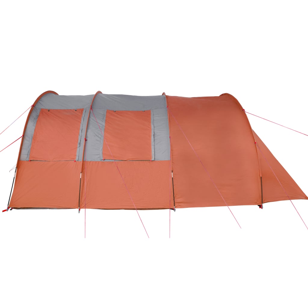 vidaXL Къмпинг палатка тунелна за 4 човека сиво-оранжево водоустойчива