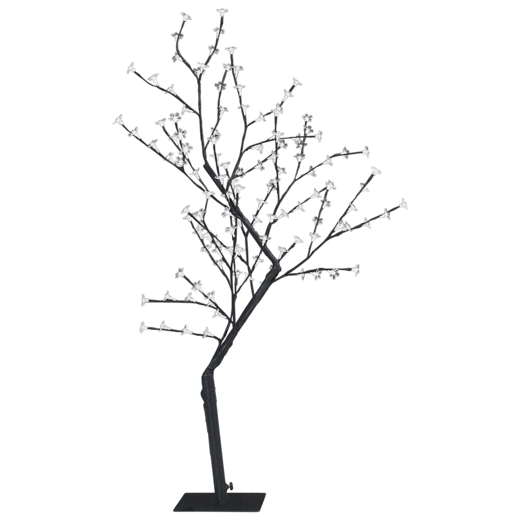 vidaXL Коледно дърво, 128 студено бeли LED, разцъфнала череша, 120 см