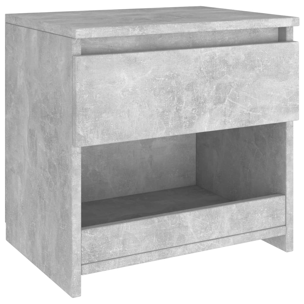 vidaXL Нощно шкафче, бетонно сиво, 40x30x39 см, ПДЧ