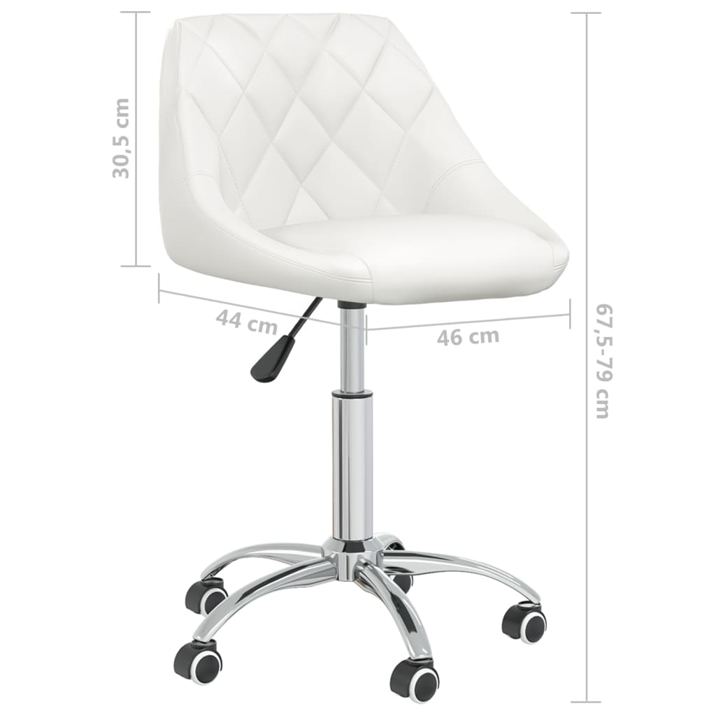 vidaXL Въртящи се трапезни столове, 4 бр, бели, изкуствена кожа