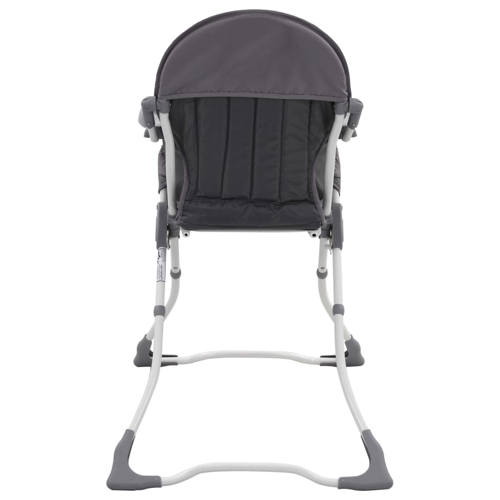 vidaXL Високо бебешко столче за хранене, сиво и бяло