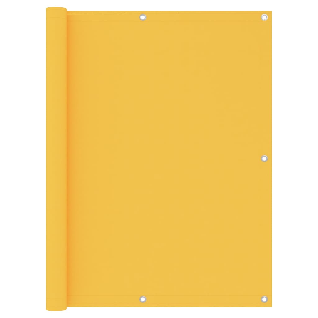 vidaXL Балконски параван, жълт, 120x500 см, оксфорд плат