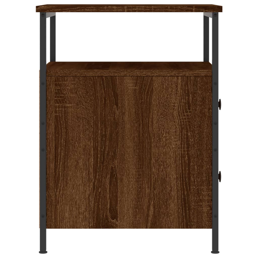 vidaXL Нощно шкафче, кафяв дъб, 44x45x60 см, инженерно дърво