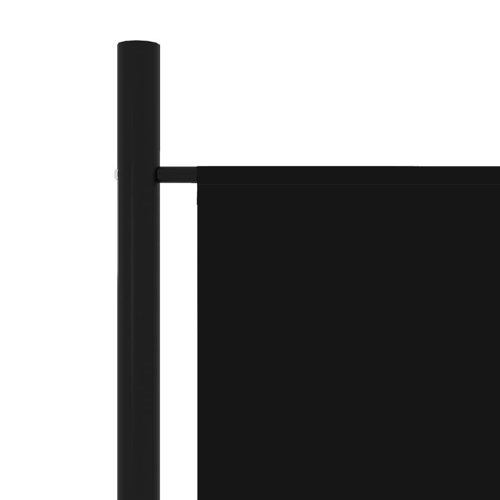vidaXL Параван за стая, 5 панела, черен, 250x180 см