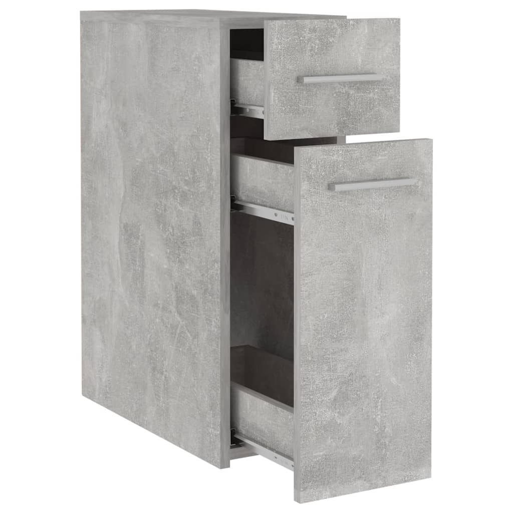 vidaXL Шкаф органайзeр, бетонно сив, 20x45,5x60 см, ПДЧ