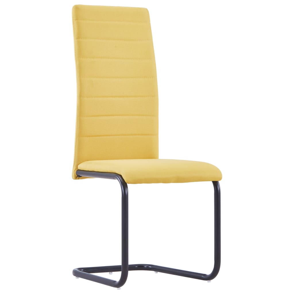 vidaXL Конзолни трапезни столове, 2 бр, жълти, текстил