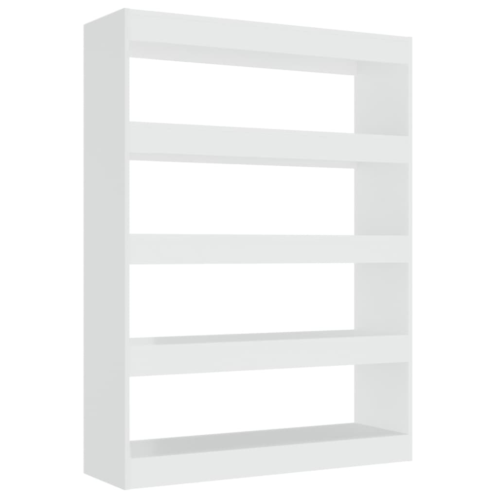 vidaXL Библиотека/разделител за стая, бял гланц, 100x30x135 см