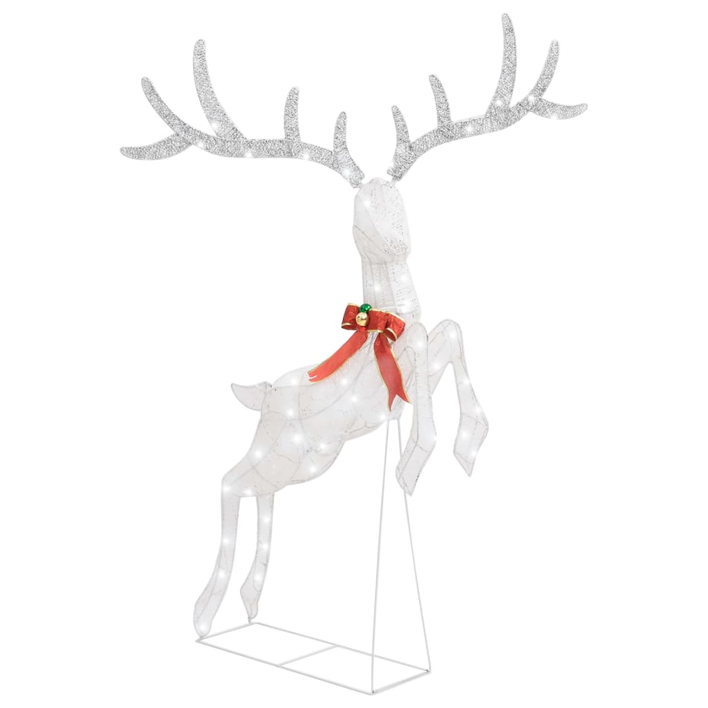 vidaXL Коледна украса летящ елен, 120 LED, бял, студено бяло