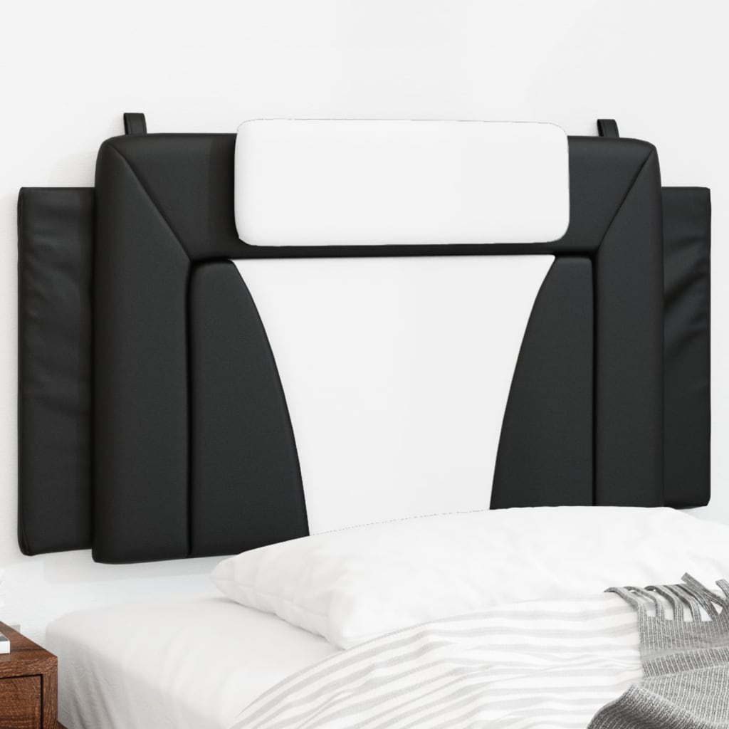 vidaXL Мека табла за легло, черна и бяла, 100 см, изкуствена кожа