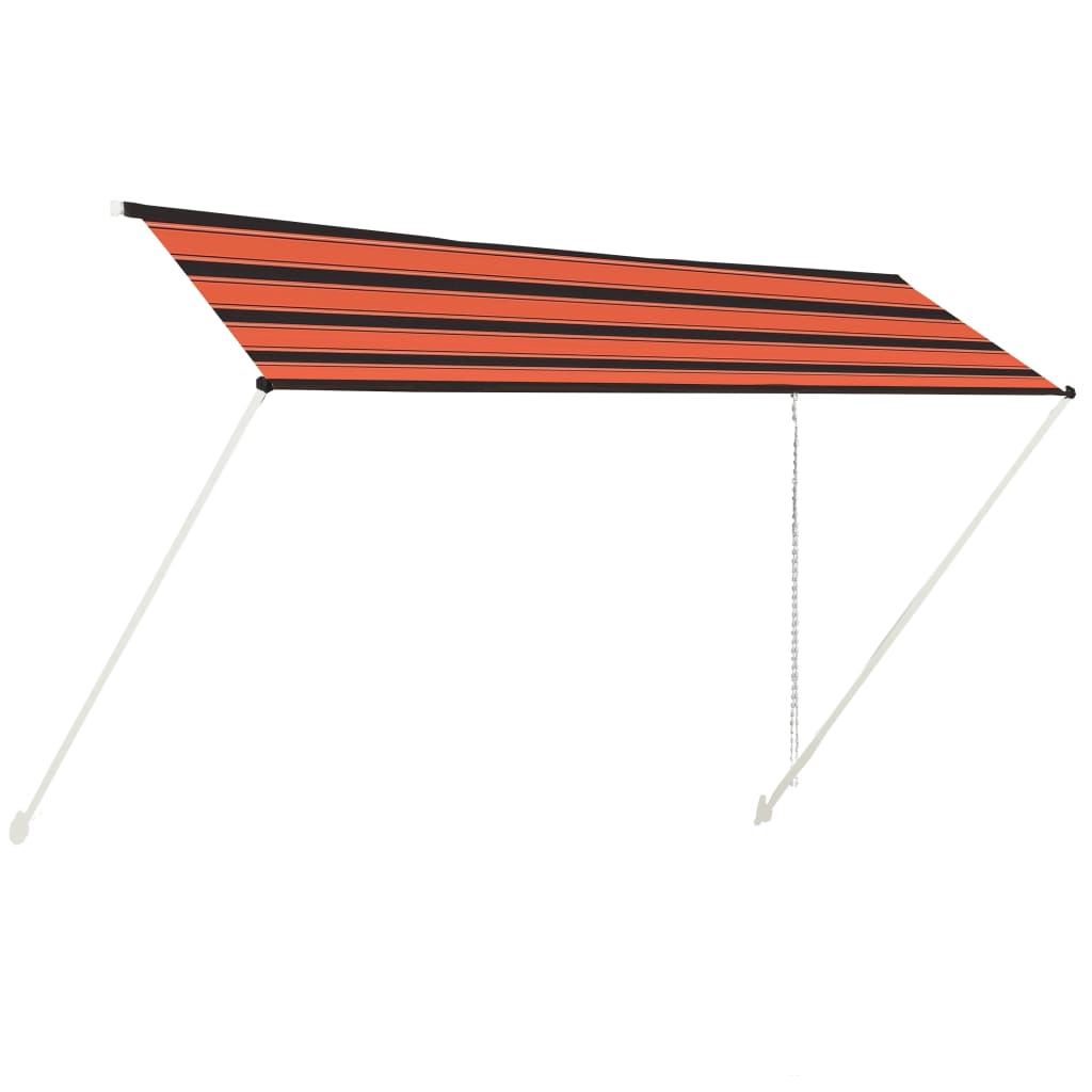 vidaXL Сенник с падащо рамо, 400x150 см, оранжево и кафяво