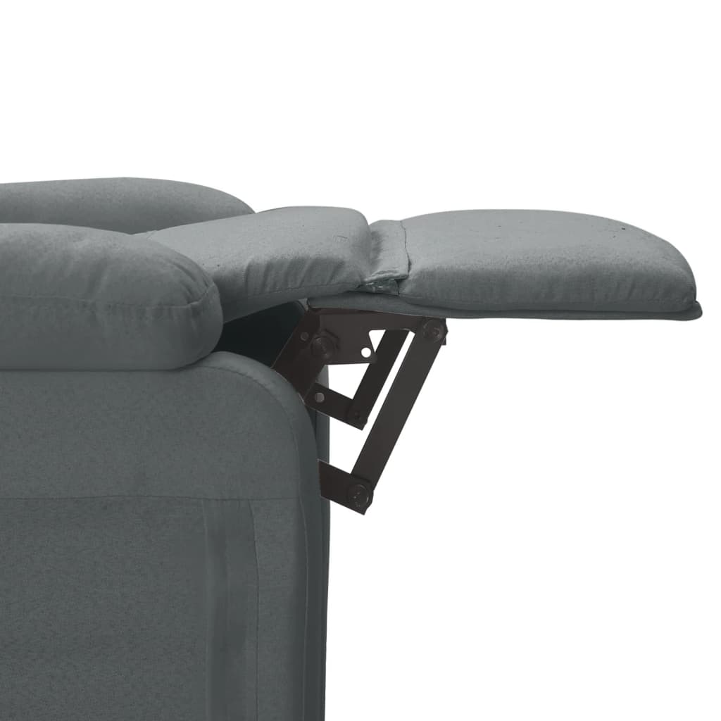 vidaXL Изправящ масажен стол, тъмносив, текстил