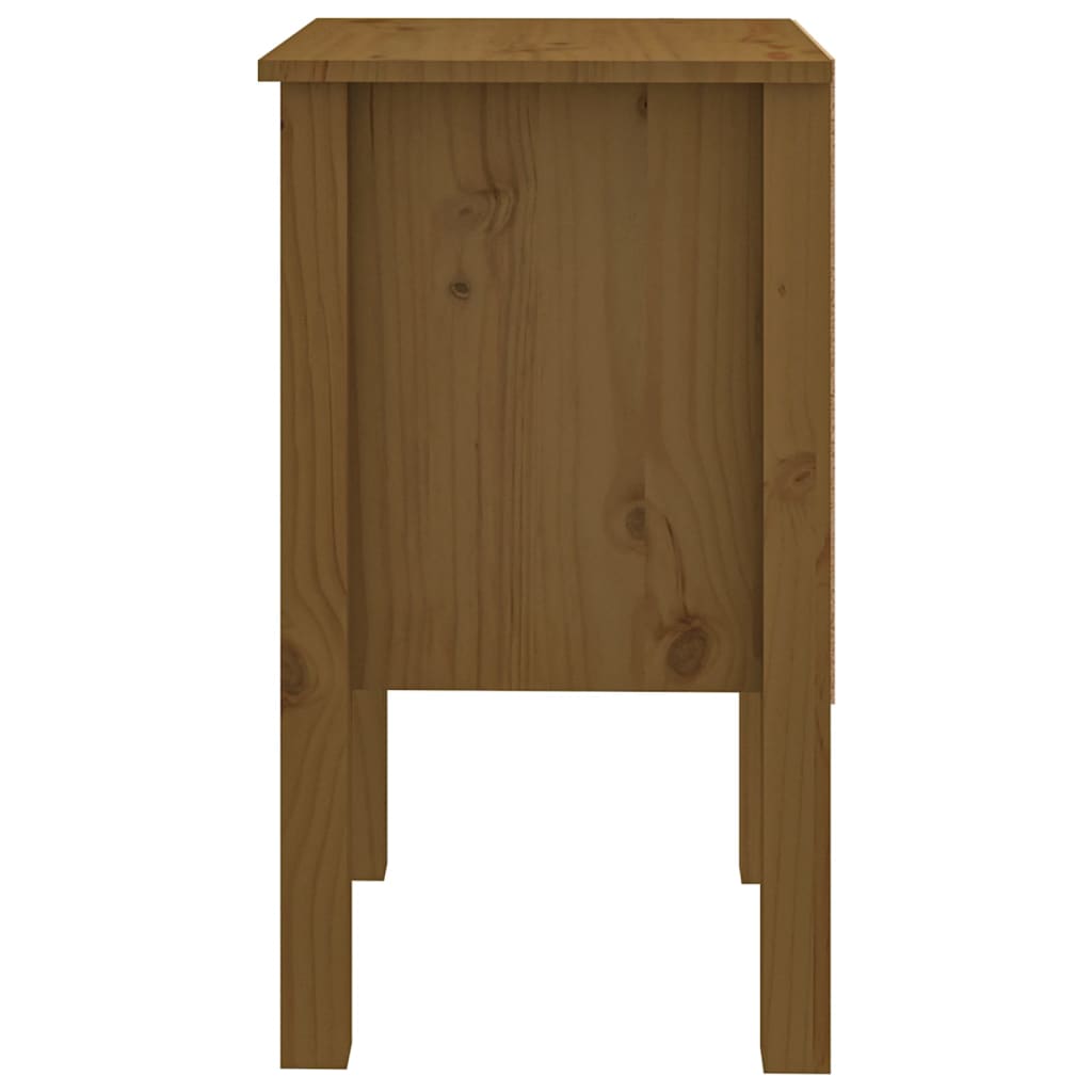 vidaXL Нощно шкафче, меденокафяво, 40x35x61,5 см, борово дърво масив
