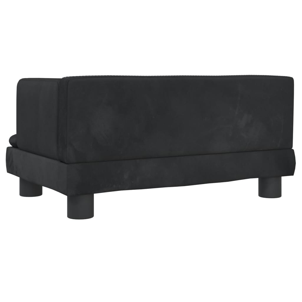 vidaXL Детски диван, черно, 60x40x30 см, кадифе