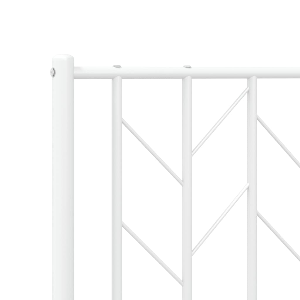 vidaXL Метална рамка за легло с горна и долна табла, бяла, 120x200 см
