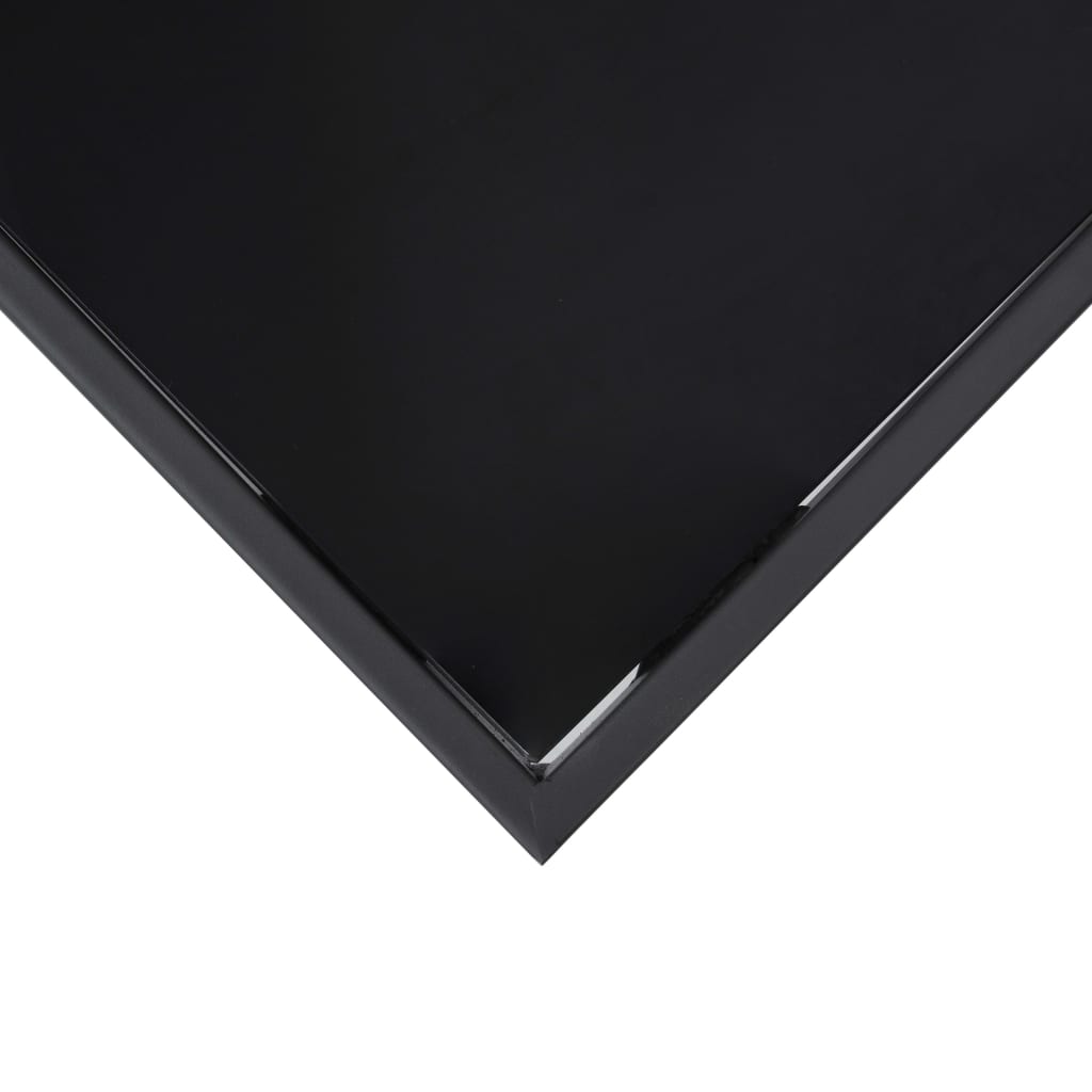 vidaXL Градинска бар маса, черна, 60x60x110 см, закалено стъкло