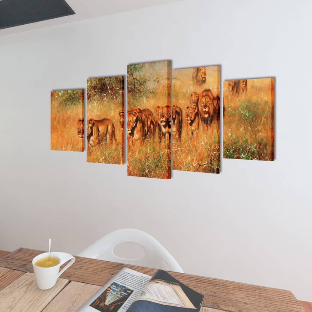 Декоративни панели за стена Лъвове, 200 x 100 см